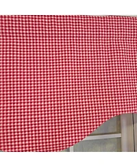 Rlf Home Cherry Check Cornice Valance - 100% Cotton with Ivory Lining 50" x 17" Red