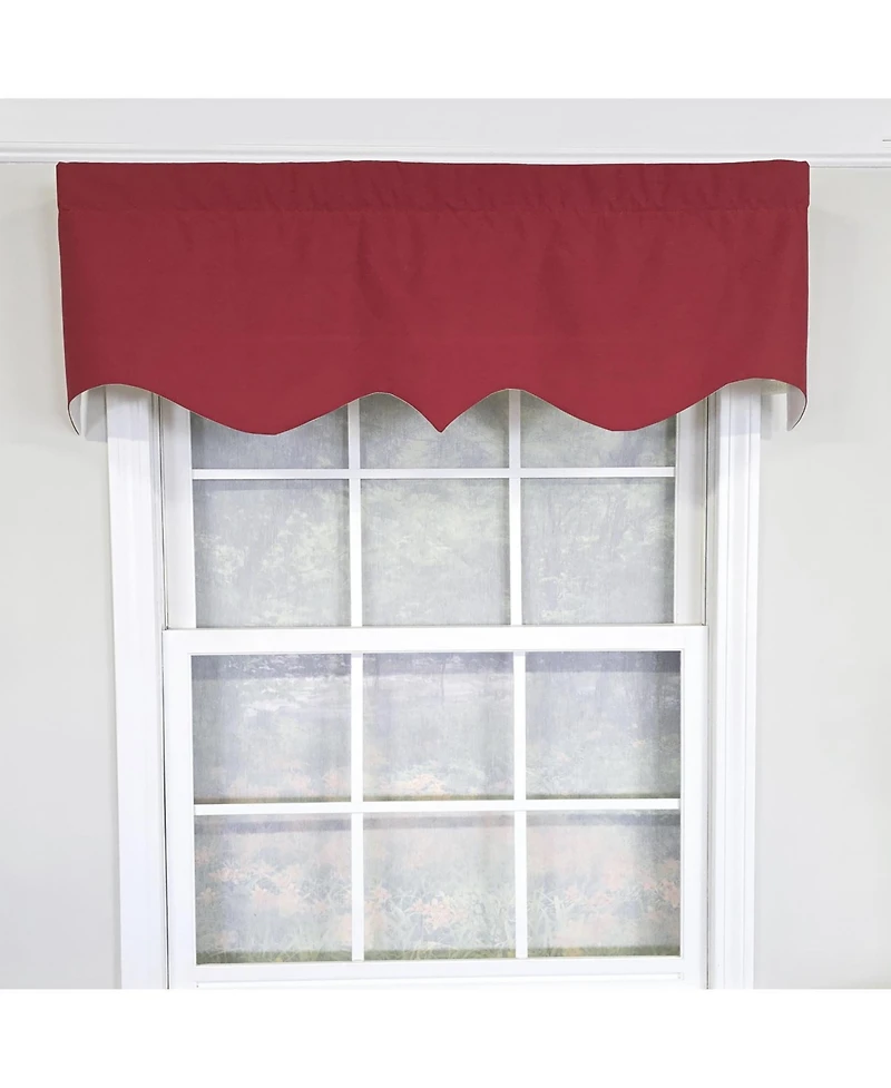 Rlf Home 100% Cotton Twill Regal Fully lined Windows Rod Pocket Valance 50" x 17" Red