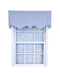 Rlf Home 100% Cotton Gingham Regal With Poly/Cotton Ivory lining Rod Pocket Valance 50" x 17" Blue