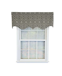 Rlf Home 100% Cotton Corsica Regal Fully lined Windows Rod Pocket Valance 50" x 17" Gray