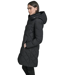 Calvin Klein Women's Collar Hooded Puffer Coat