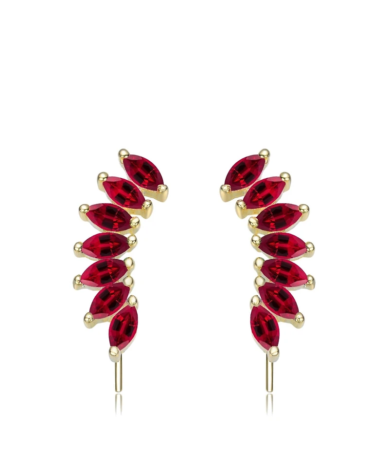 Sterling Silver Spiky Cubic Zirconia Drop Stud Earrings