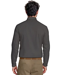 Pga Tour Men's Houndstooth Pattern Long-Sleeve Golf Polo Shirt