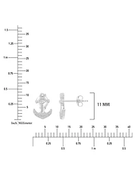 Macy's Diamond Accented Anchor Stud Earrings