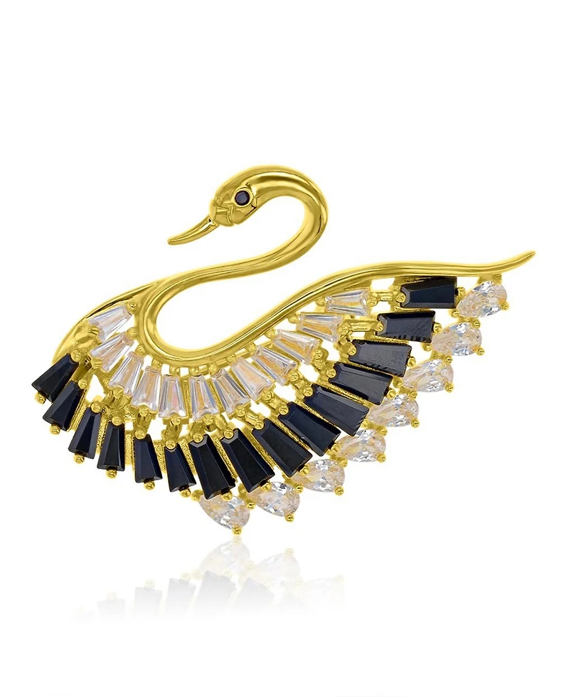 Macy's Cubic Zirconia Swan Pin Brooch