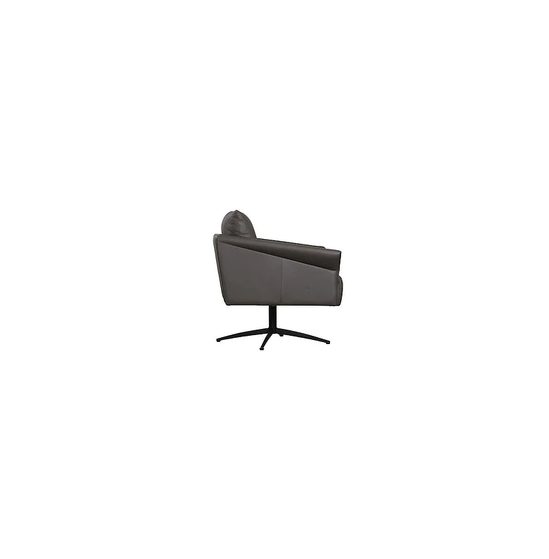 Porter Designs Virgo Swivel Leather Accent Chair, Gray