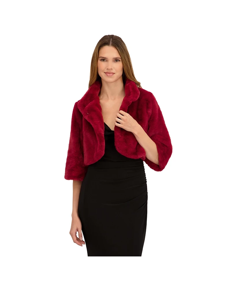 Laundry by Shelli Segal Women's Mila Mock Neck Faux Fur Jacket