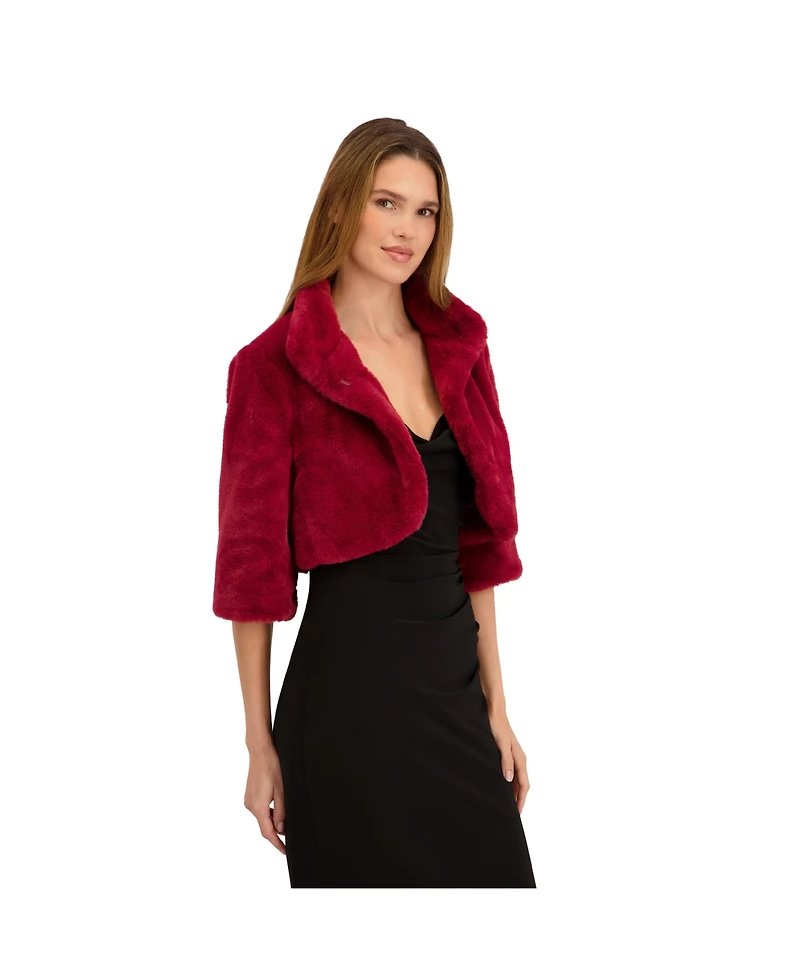 Laundry by Shelli Segal Women's Mila Mock Neck Faux Fur Jacket