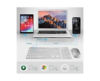 risokeys 2.4G Wireless Keyboard and Mouse Combo - Dual-mode keyboard & Bluetooth mouse for Laptop, Desktop