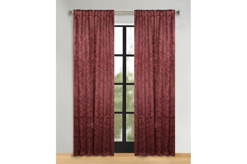 Superior Leaves Modern Bohemian Back Tab Blackout Curtain Set