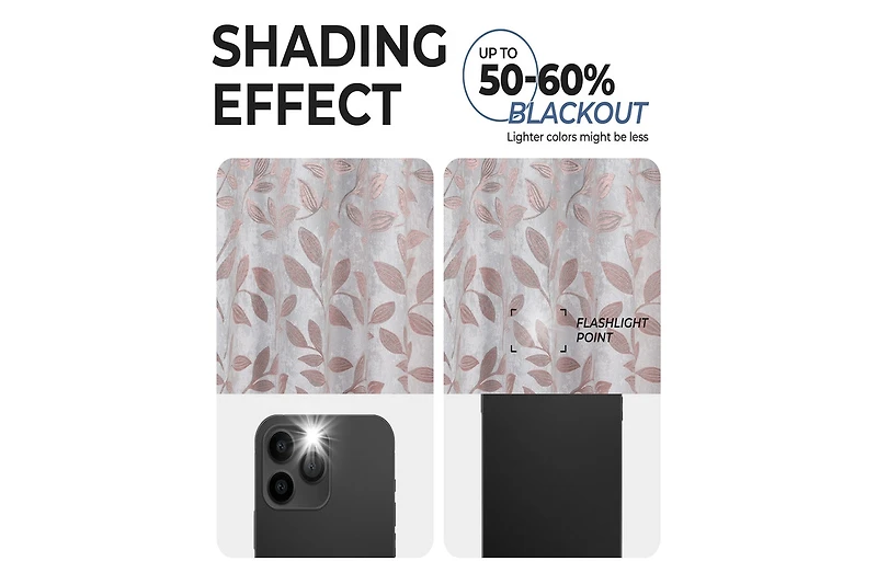 Superior Leaves Modern Bohemian Back Tab Blackout Curtain Set