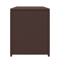 Patio Storage Box Brown 47.2"x19.7"x23.6" Poly Rattan