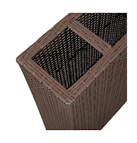 Garden Raised Bed with 4 Pots Poly Rattan Brown
