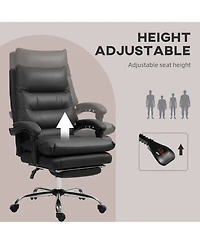 Vinsetto Microfibre Massage Office Chair with Heat, Reclining,