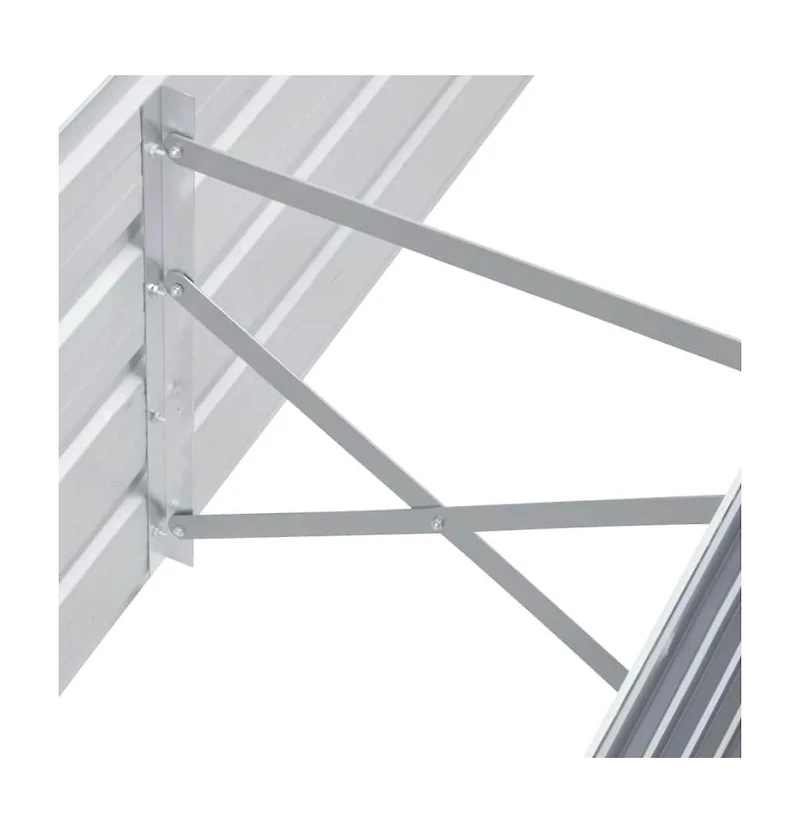 Garden Raised Bed Galvanized Steel 63"x15.7"x17.7" Gray