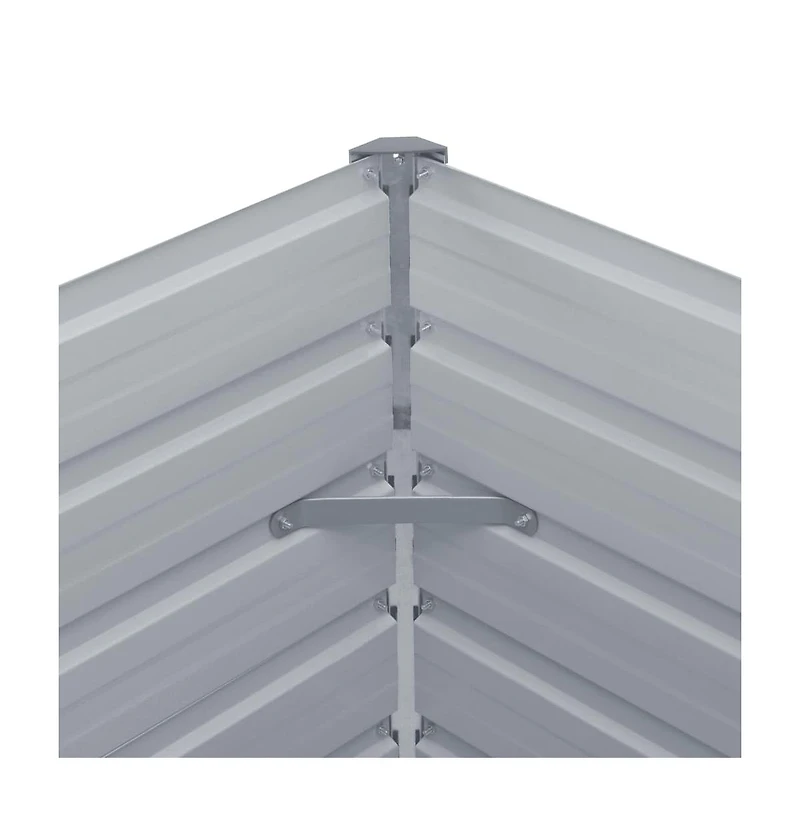 Garden Raised Bed Galvanized Steel 126"x15.7"x17.7" Gray