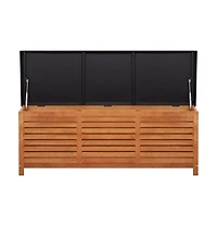 vidaXL Patio Storage Box 59.1"x19.7"x21.7" Solid Wood Eucalyptus