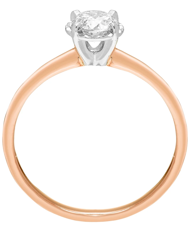 Macy's White Diamond Solitaire Ring (1/2 ct. t.w.) in 14K Rose Gold