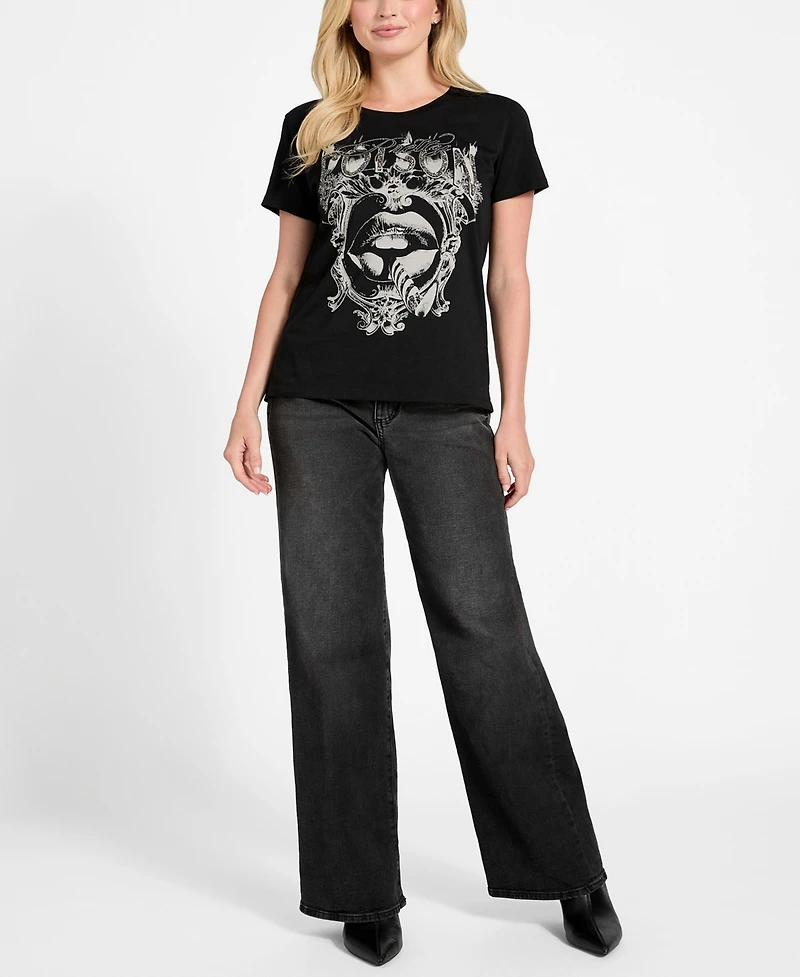 Guess Women's Short-Sleeve Poison Lips T-Shirt