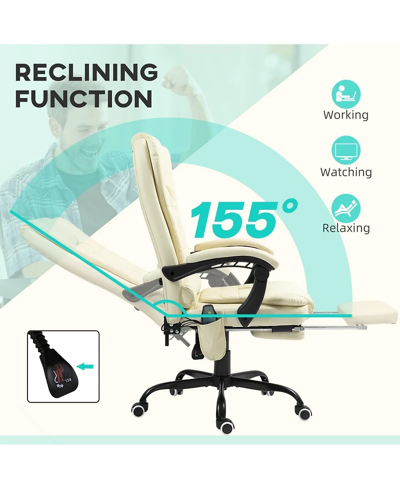 Vinsetto 7-Point Vibrating Massage Office Chair with High Back