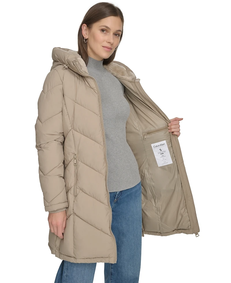 Calvin Klein Women's Lined Hooded Puffer Coat