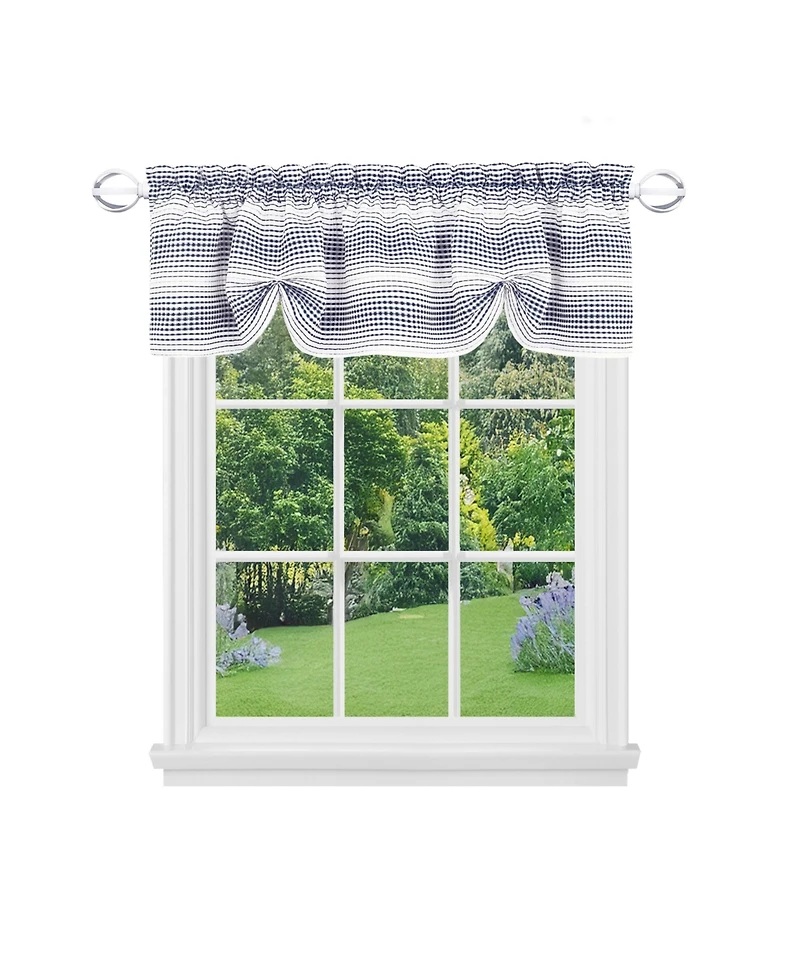 Kate Aurora Isabelle Abstract 3 Piece Cafe Rod Pocket Kitchen Curtain Tier And Valance Set