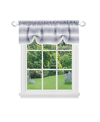 Kate Aurora Isabelle Abstract 3 Piece Cafe Rod Pocket Kitchen Curtain Tier And Valance Set