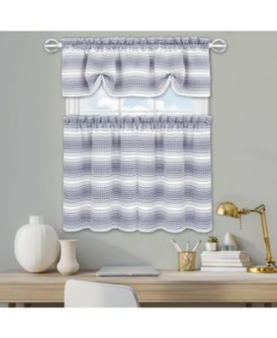 Kate Aurora Isabelle Abstract 3 Piece Cafe Rod Pocket Kitchen Curtain Tier Valance Set
