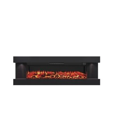 Mondawe Stylish Electric Fireplace With 50 X22 Suspended Led Light Mantel With Remote Control