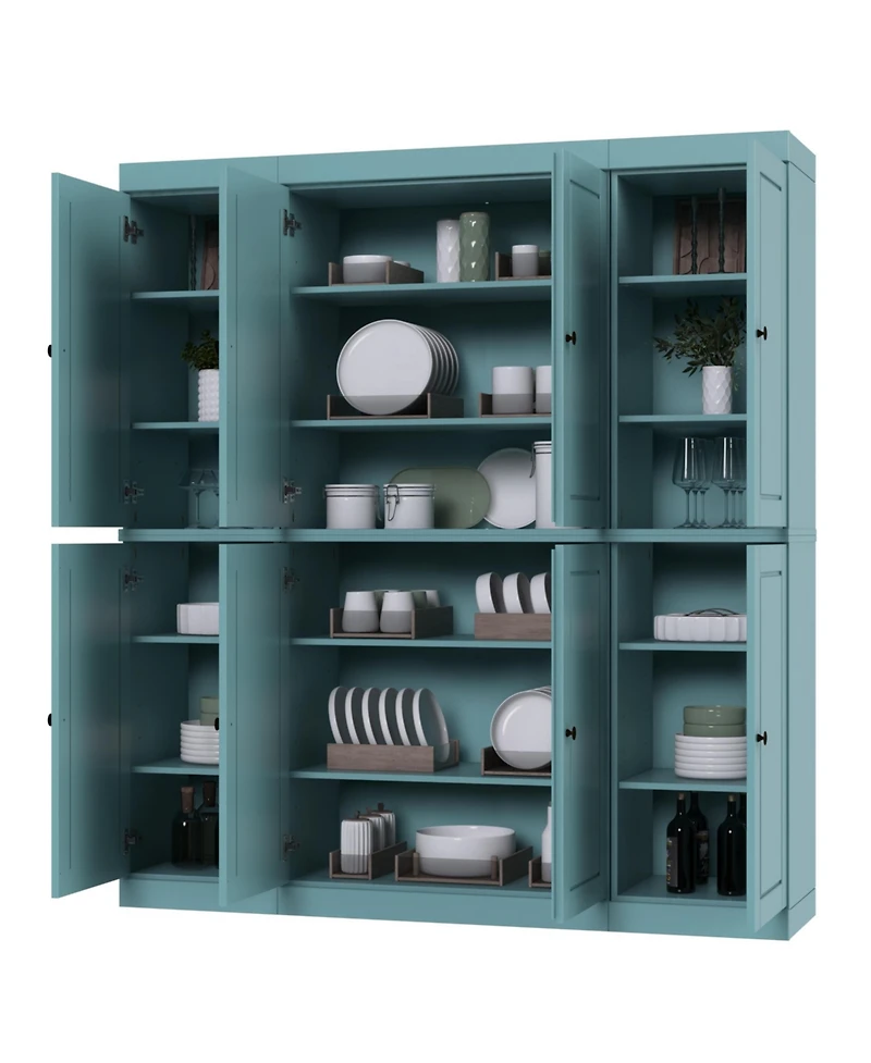 Palace Imports 100% Solid Wood 65" Pantry Cabinet with Raised Panel Doors & Adjustable Shelves