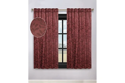 Superior Modern Leaves Room Darkening Grommet Top Curtain Panels