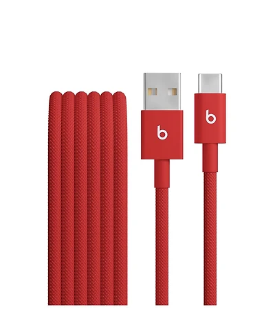 Beats / Fast Charging, Durable, Tangle-Free, Usb-a to Usb-c, 1.5m, Rapid Red / Woven Charger Cable for Apple & Android Devices