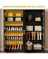 Tribesigns 8-Tier Shoe Storage Cabinet with Adjustable Shelves,71-Inch Tall Shoe Cabinet with Doors