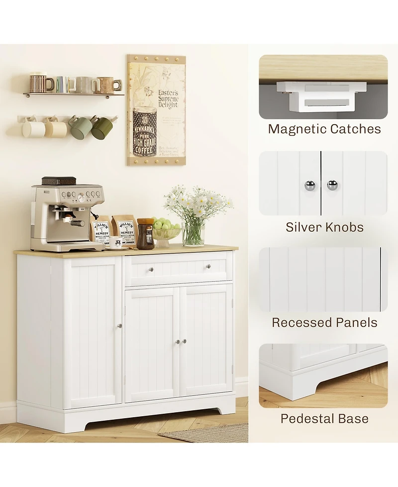 41" Sideboard Buffet Cabinet with Storage Drawer, Adjustable Shelf,