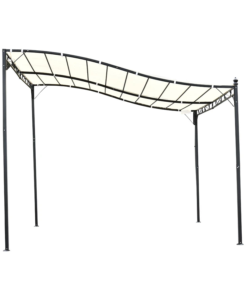 Outsunny 10' x 10' Steel Outdoor Pergola Gazebo Patio Canopy with Durable & Spacious Weather-Resistant Design, White