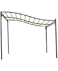 Outsunny 10' x 10' Steel Outdoor Pergola Gazebo Patio Canopy with Durable & Spacious Weather-Resistant Design, White