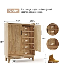 Tribesigns Shoe Cabinet with Doors, 20-Pair Entryway Shoe Storage Cabinet, Farmhouse Shoe Organizer