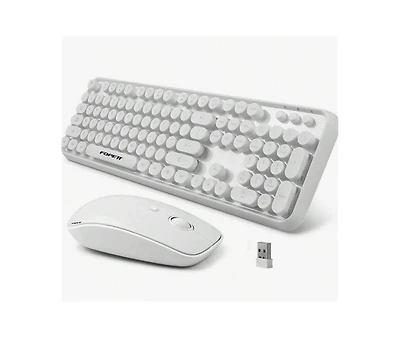 Risokeys 2.4GHz Wireless Keyboard and Mouse Set (White)