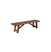 Porter Designs Kalispell Solid Sheesham Wood Dining Bench, Brown