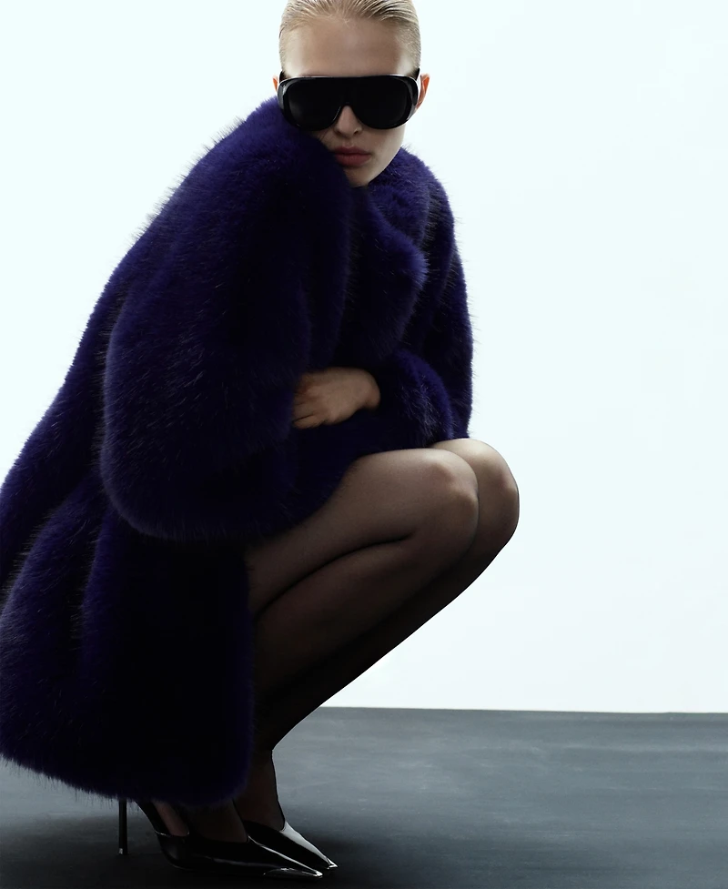 Mango Women's Fur-Effect Coat