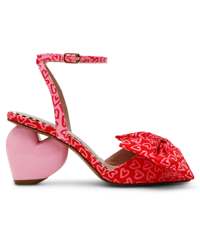 Betsey Johnson Women's Kendal Bow Novelty Heart-Heel Dress Sandals