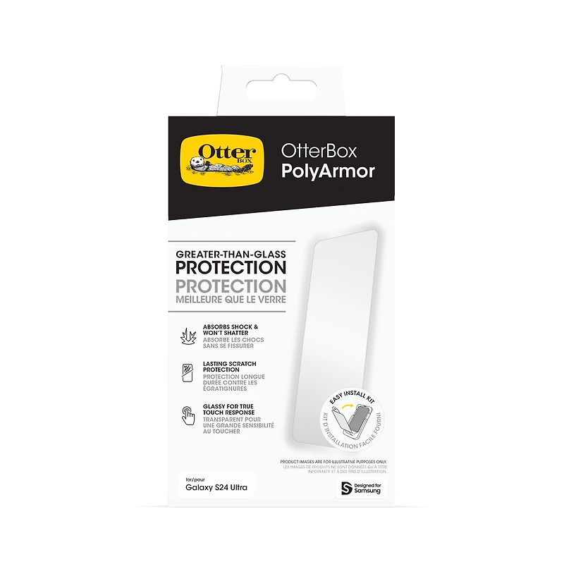 OtterBox PolyArmor Curved Screen Protector for Samsung Galaxy S24 Ultra