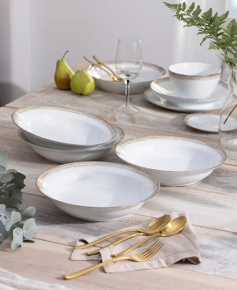Noritake Raylan Rim Dinner Bowls, Set of 4, Service For 4