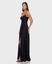 B Darlin Juniors' Sleeveless V-Neck Jersey Gown, Created for Macy's