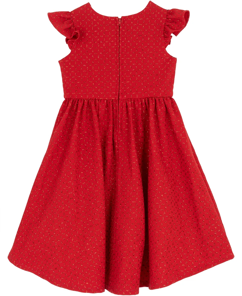 Rare Editions Girls 2T-6X Embellished Round Neck Dress with Mini Purse