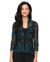 Alex Evenings Petite Embroidered 3/4-Sleeve Jacket & Tank Set