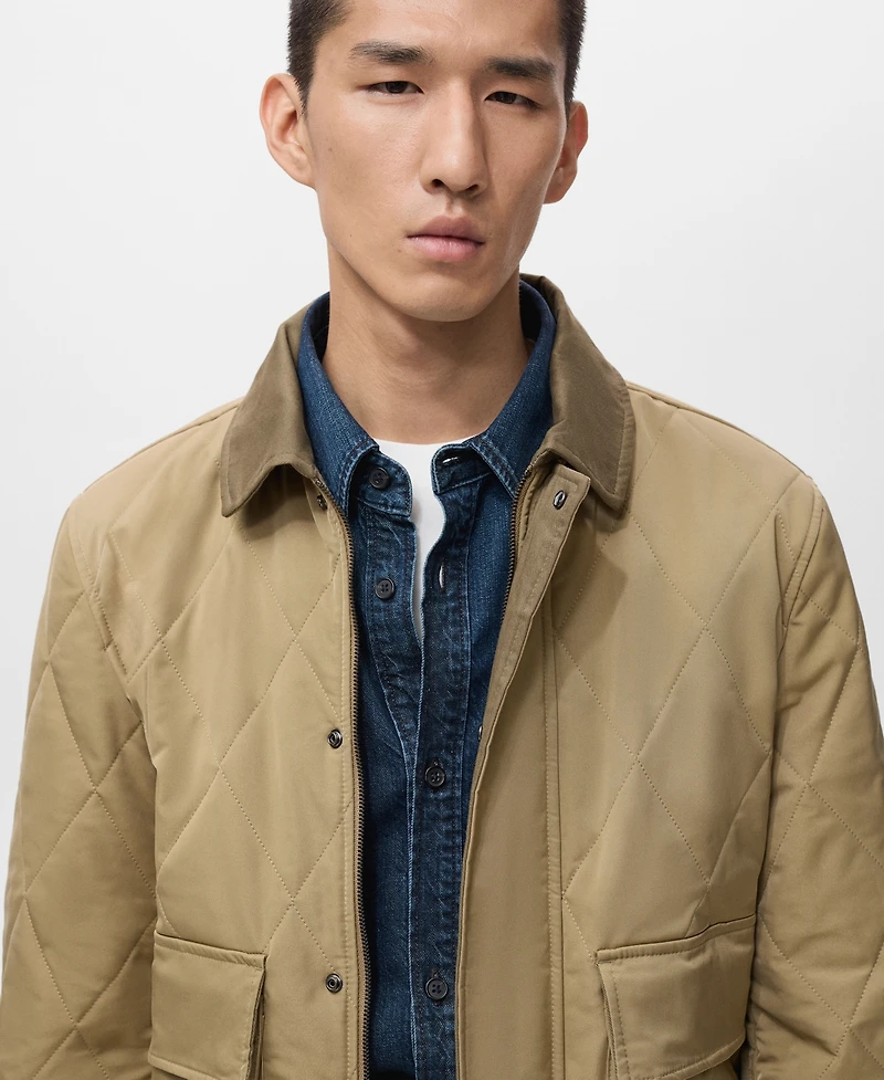 Mango Men's Quilted Water Repellent Jacket