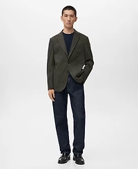 Mango Men's Slim Fit Microstructure Blazer