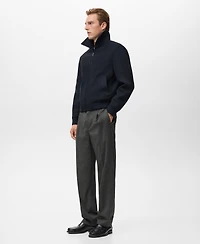 Mango Men's Zip Textured Jacket