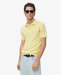 Mango Men's Structured Knitted Slim-Fit Polo Shirt
